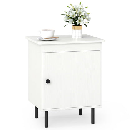 Wooden Nightstand End Sofa Side Table with Single Door Cabinet