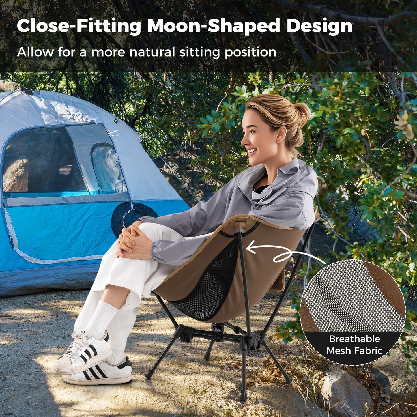 Portable Camping Chair Ultra-Lightweight Foldable Backpacking Chair