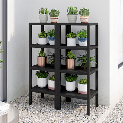 4-Tier Plastic Storage Shelf Freestanding Utility Rack