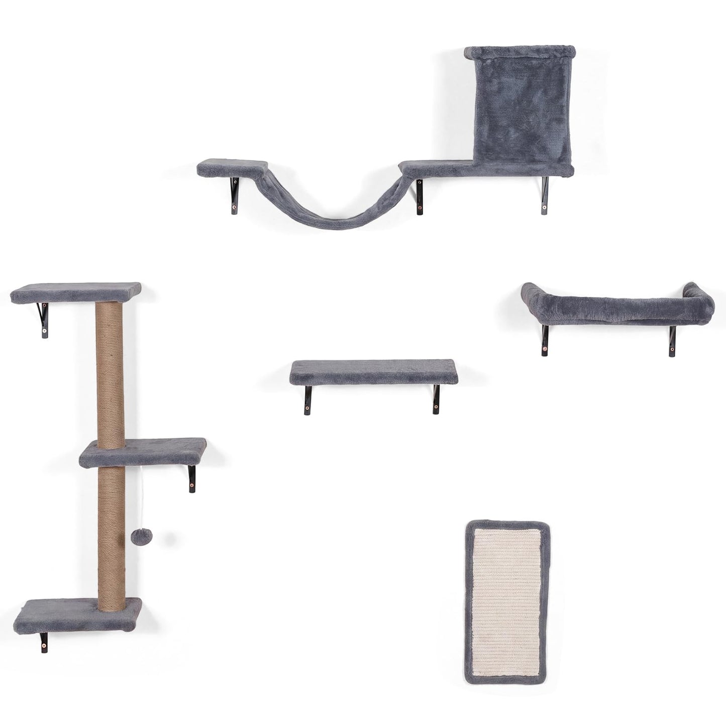 Wall Mounted Cat Tree, 5-in-1 Cat Climbing Wall Set