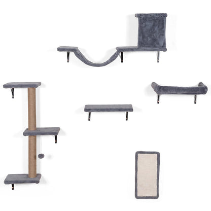 Wall Mounted Cat Tree, 5-in-1 Cat Climbing Wall Set