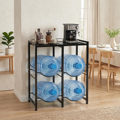 18.9 L Water Jug Holder for 4 Bottles Heavy-duty Water Jug Rack with Top Shelf