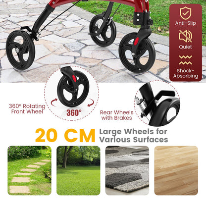 Walker for Seniors Foldable Rollator Walker with Lightweight Aluminum Frame