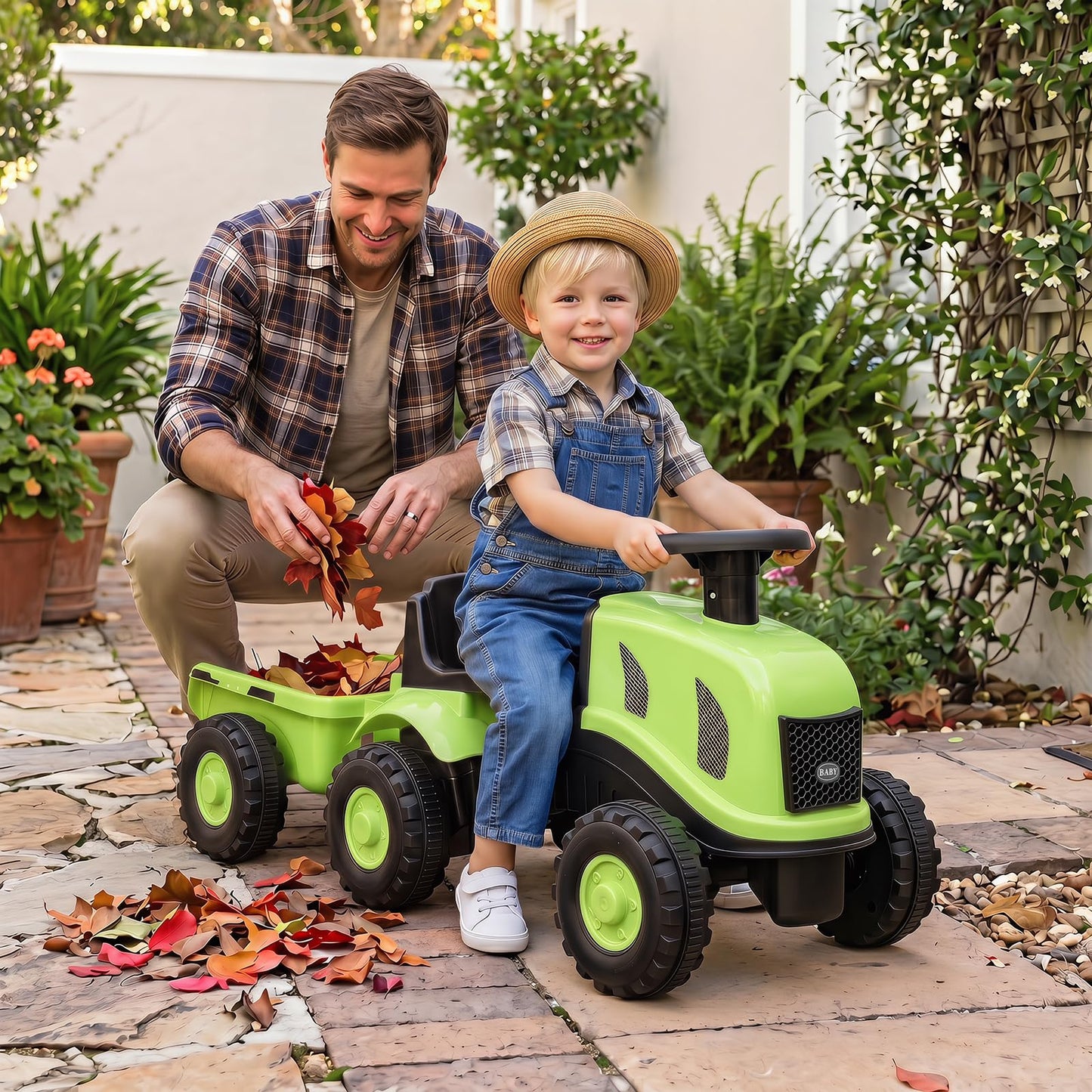 Kids Ride on Tractor with Detachable Trailer