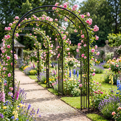 Metal Garden Arch, Large Archway Trellis Pergola Arbour for Rose Vines Climbing Plant, Patio Arbor Decoration Stand