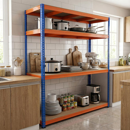 4 Tier Garage Shelving Unit, 180 x 61 x 203cm Boltless Storage Rack