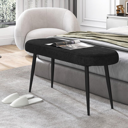 113 cm Ottoman Bench with Sponge Padded Cushion for Entryway Living Room Foyer