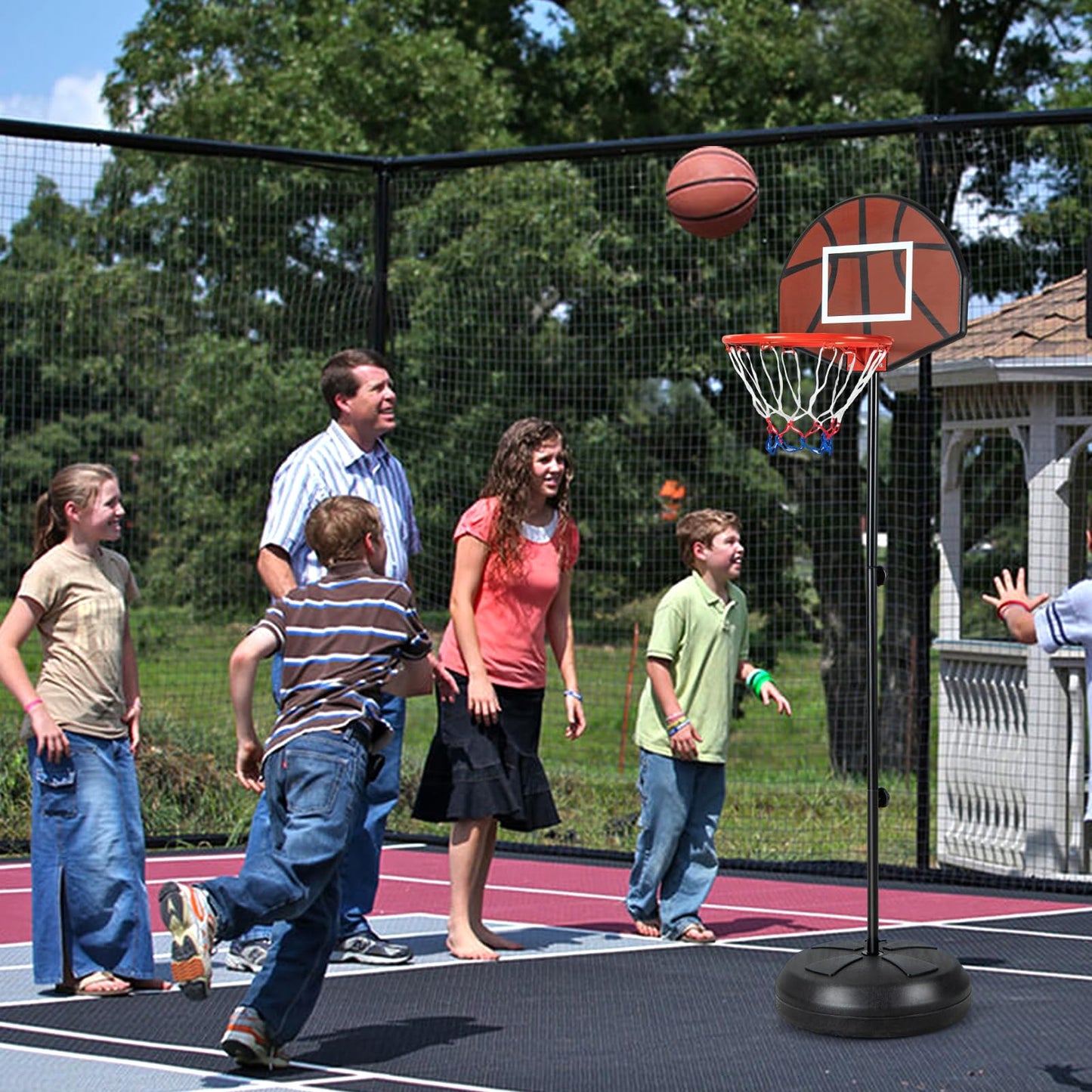 2-in-1 Toddler Kids Basketball Hoop with Dart Board