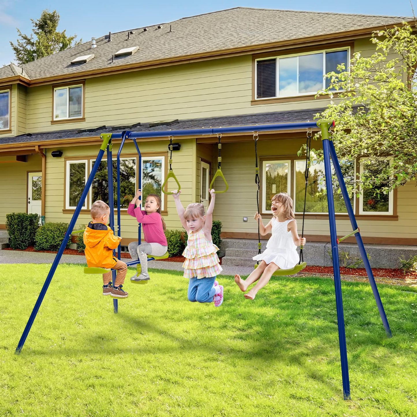 3-in-1 Multifunctional A-Frame Swing Set