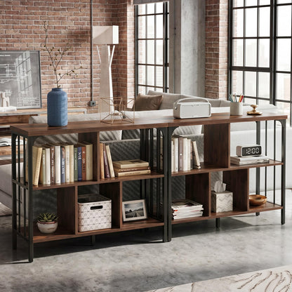 3-Tier Bookshelf with 2 Anti-Tipping Kits Metal Frame and Fencing