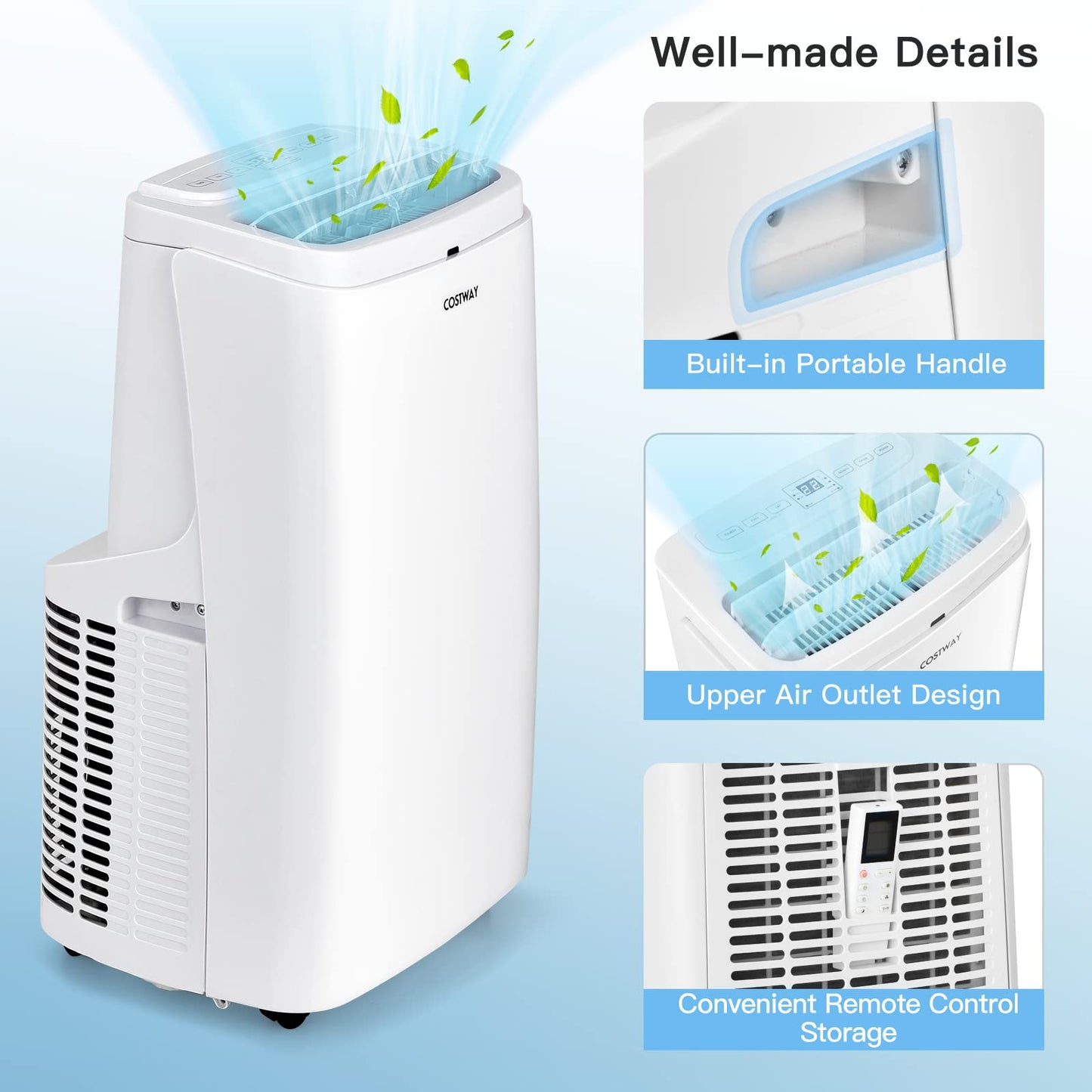 9000BTU Portable Air Conditioner 4 in 1 Mobile Cooler