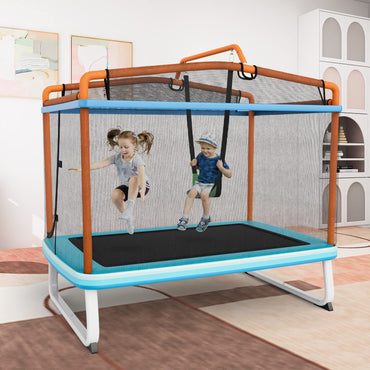 3-in-1 Rectangle Trampoline with Enclosure Net