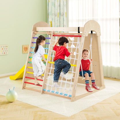 8-in-1 Indoor Jungle Gym Wooden Playground