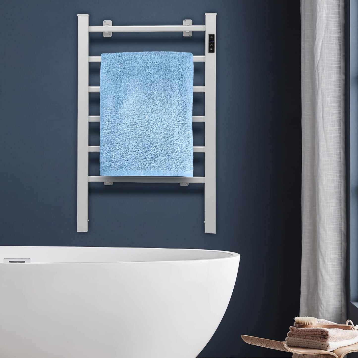 6 Bar Freestanding & Wall Mounted Aluminum Electric Towel Warmer