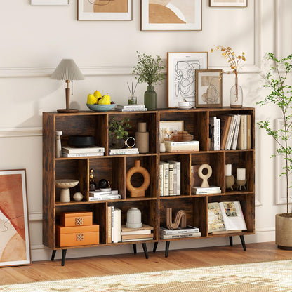 Bookcase 80/100/120/140 CM Storage Organizer with 4/5/5/5 Tapered Metal Legs