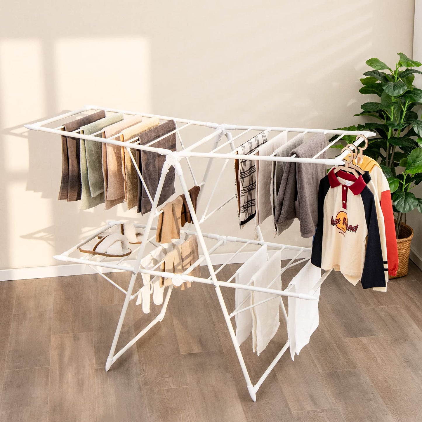 Folding Clothes Drying Rack for Indoor Outdoor