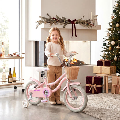 Kids Bike, Children's Training Bicycle | Toddler Bike with Detachable Training Wheels, Basket