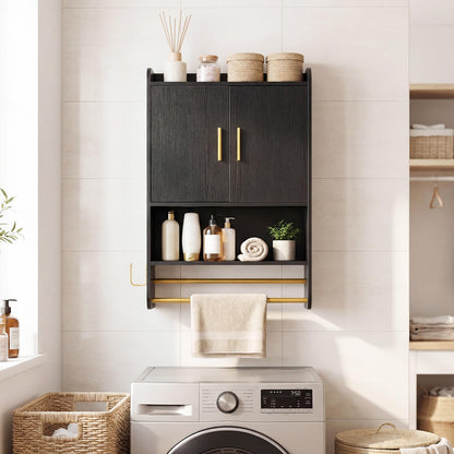 Bathroom Wall Cabinet with Open Shelves and Adjustable Shelf