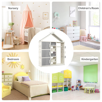 Kids Costume Storage Closet with Storage Bin