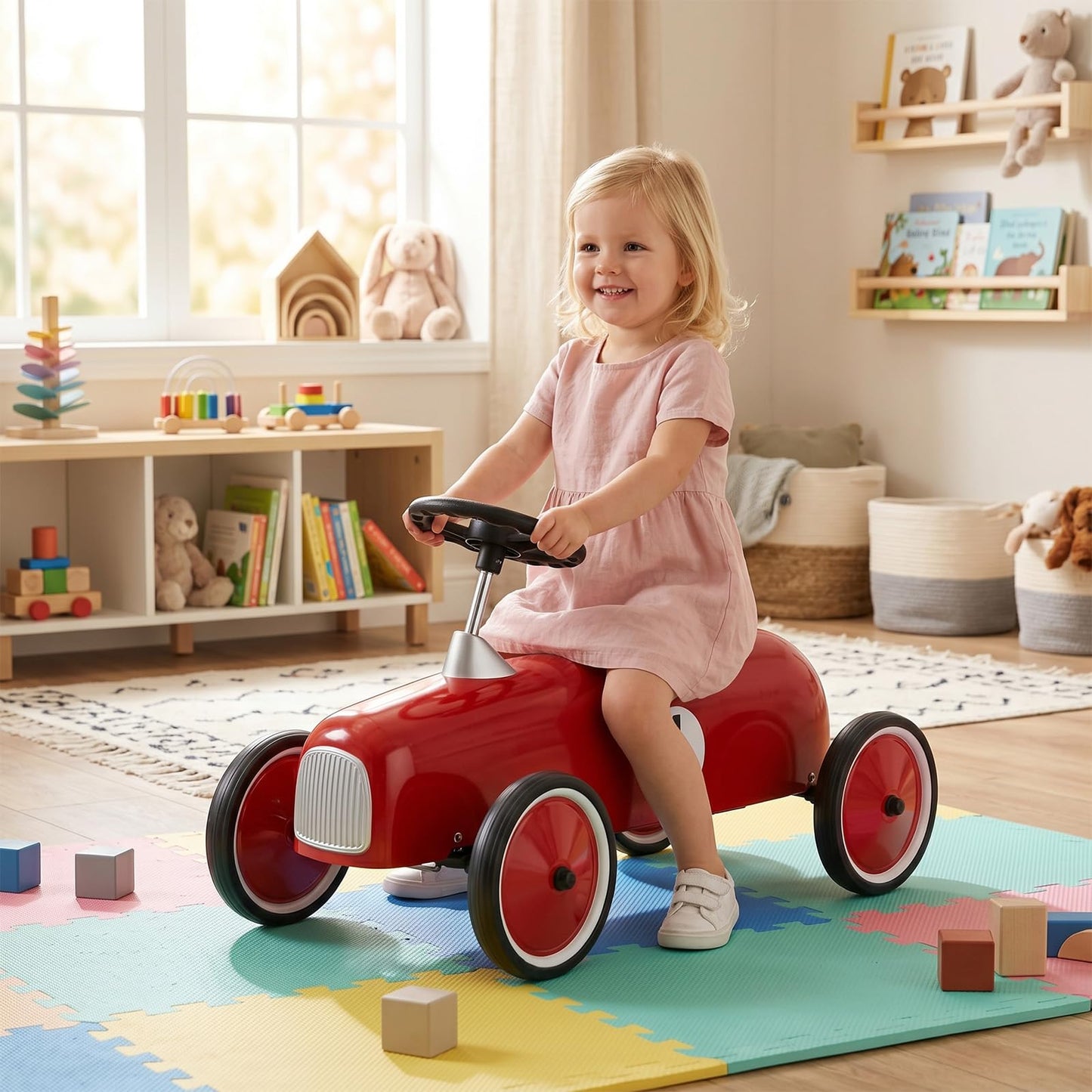 Ride on Car, Toddler Foot to Floor Sliding Walker with 50° Safety Angle Limit