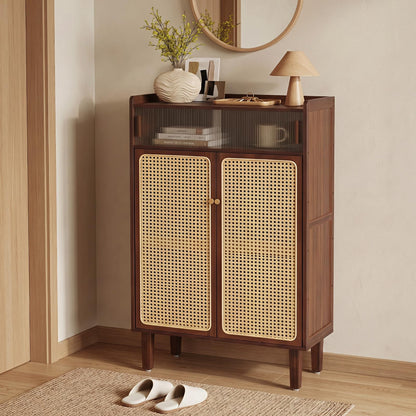 Bamboo Shoe Cabinet, 6-Tier Shoe Storage Cupboard