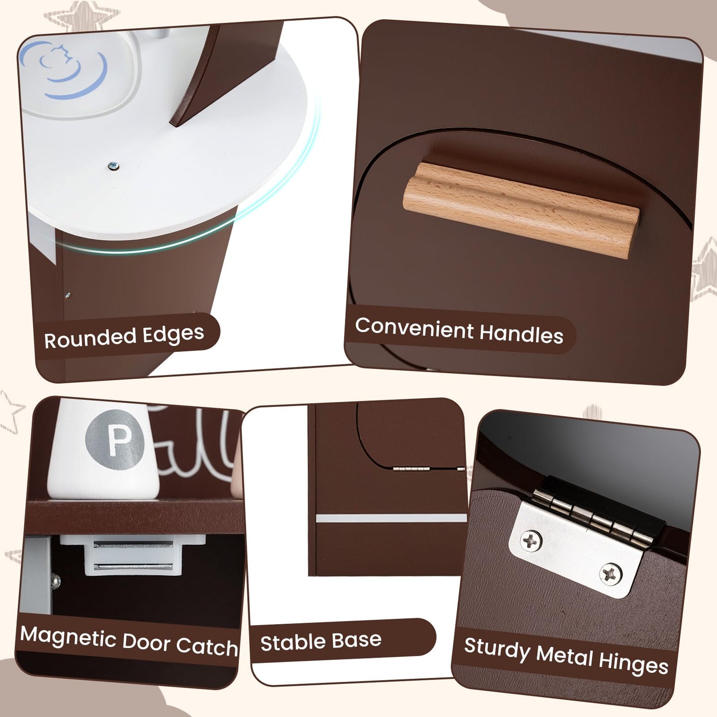 Kids Corner Wooden Play Kitchen with Coffee Machine Slide Microwave