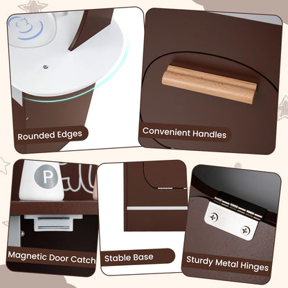 Kids Corner Wooden Play Kitchen with Coffee Machine Slide Microwave