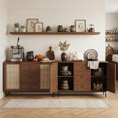 Wooden Storage Cabinet, Rustic Console Table, Freestanding kitchen Cupboard Organizer Unit