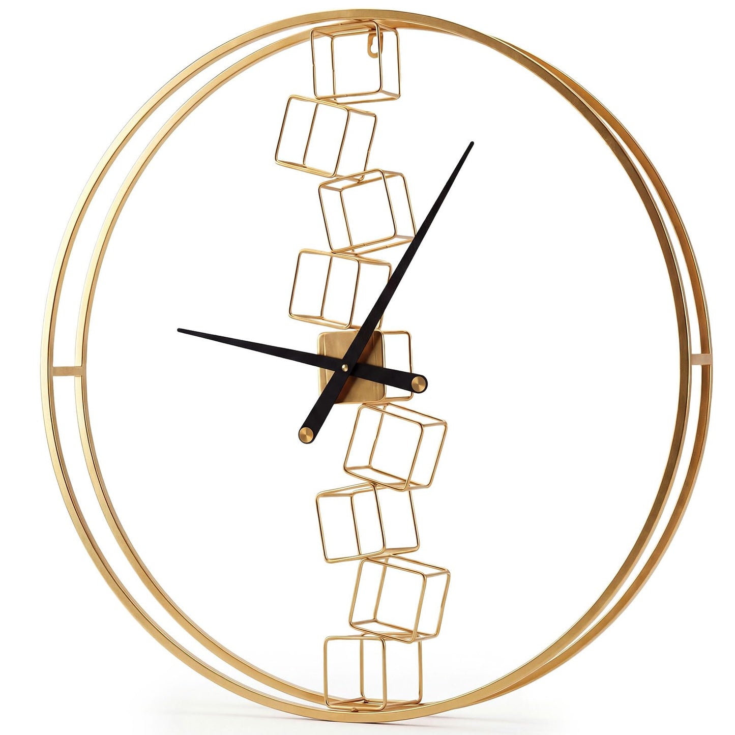 Large Wall Clock, 27”/68cm Metal Non-Ticking Decorative Clock, Battery-Operated Wall Decoration