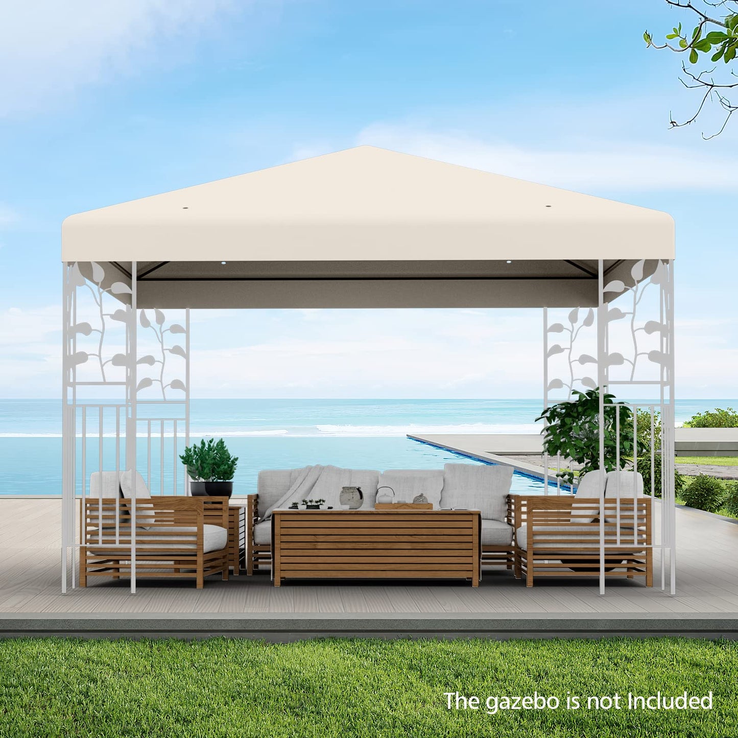 3x3m Gazebo Top Cover Roof Replacement, Outdoor Waterproof Canopy