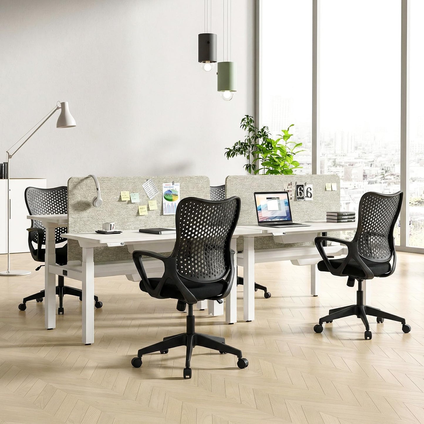 Ergonomic Office Chair, Computer Desk Chair with Armrests, Padded Cushion and Butterfly Backrest