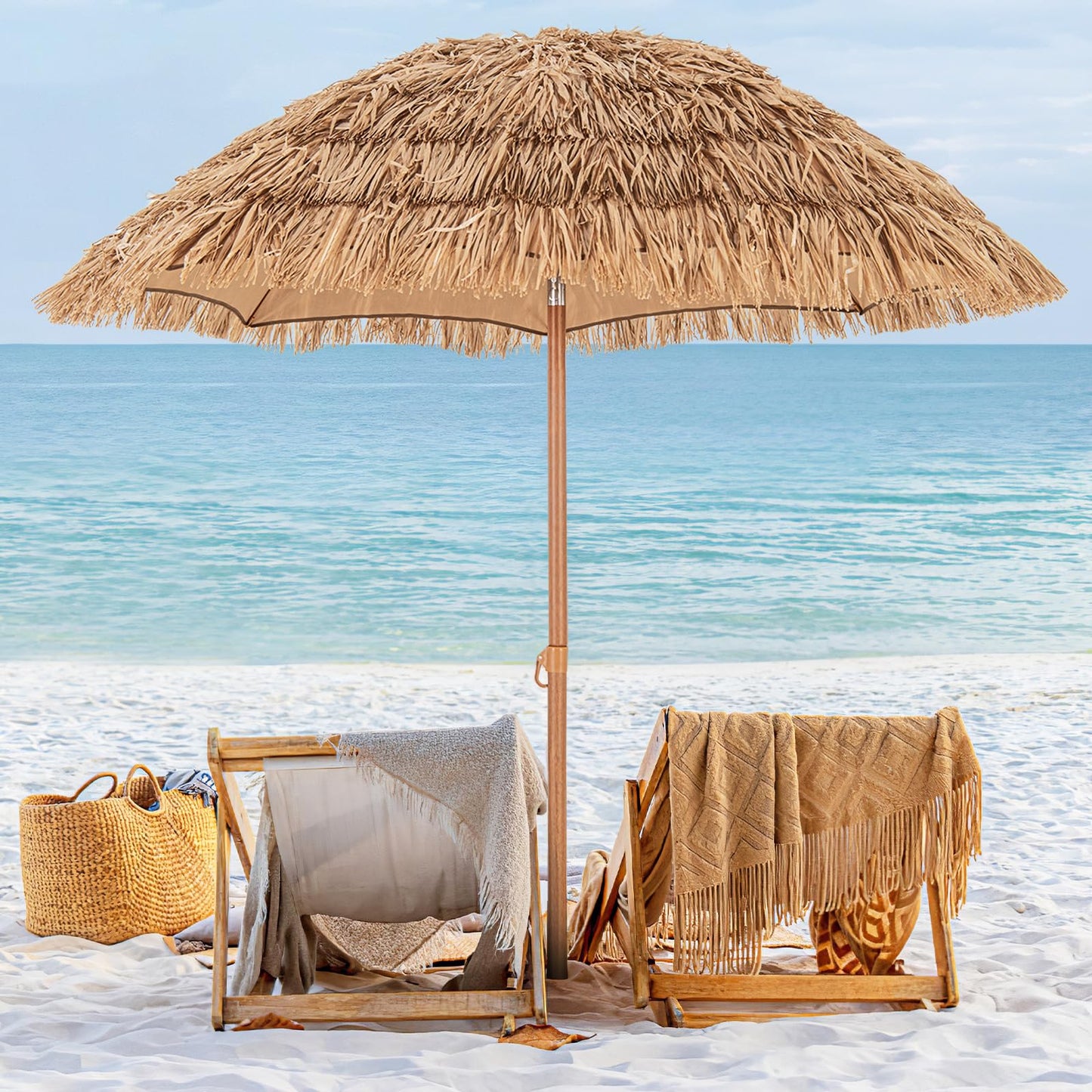 1.7m Garden Hawaii Parasol with Foldable Stand and Carry Bag