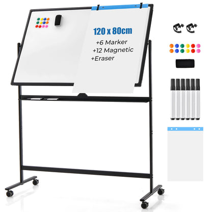 Reversible Mobile White Board with Adjustable Height