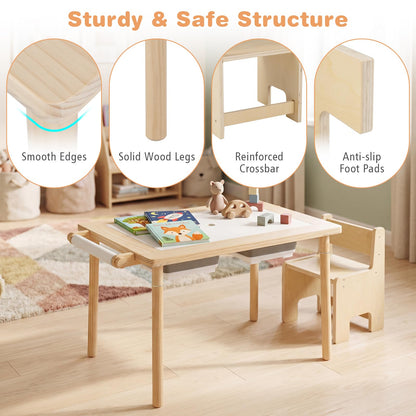 Sensory Table Set Kids Activity Table and Chair Set with Adjustable Height