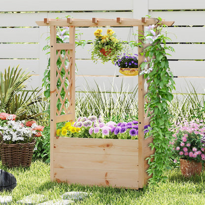 Garden Planter with Trellis for Climbing Vine Plants