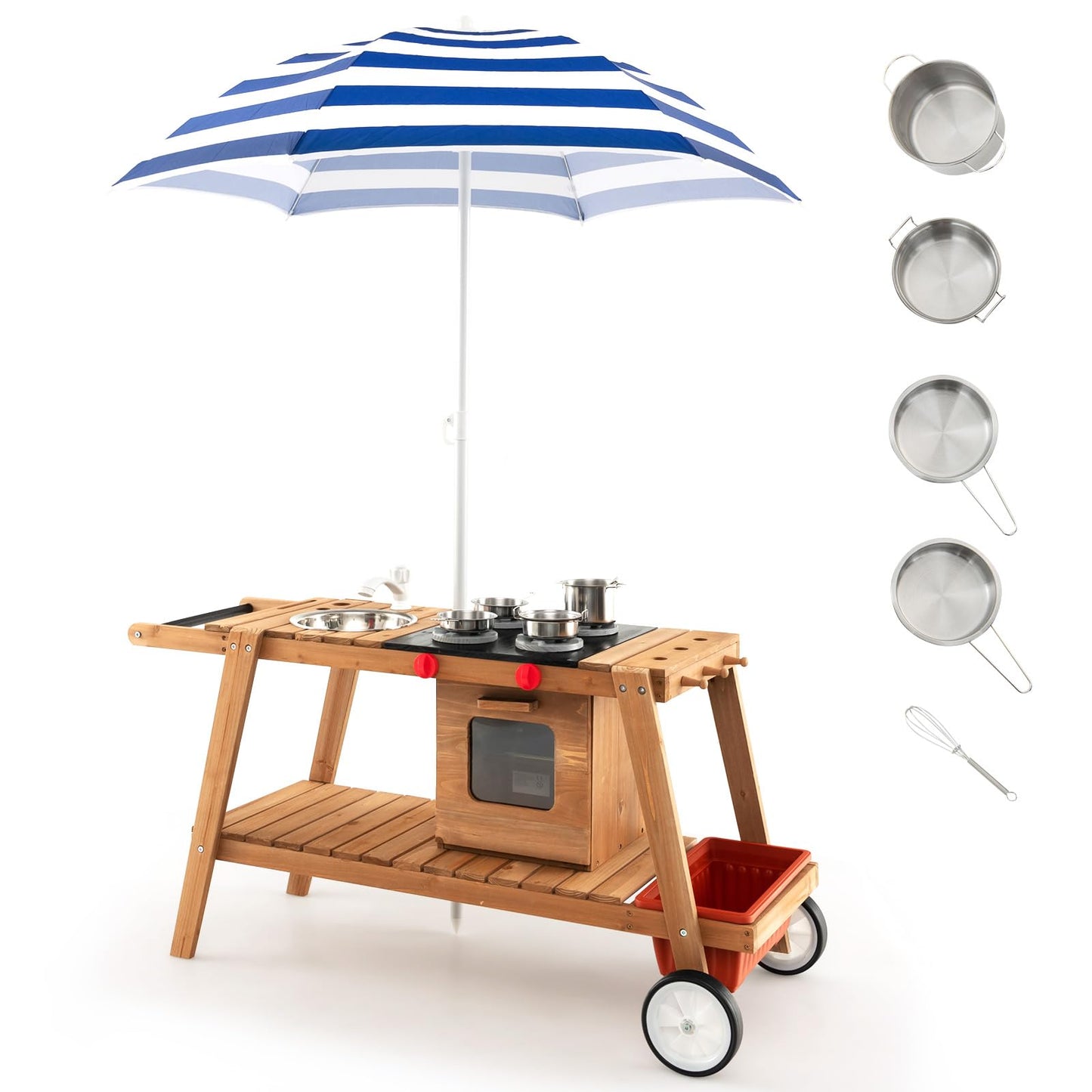 Outdoor Wooden Mud Kitchen for Kids Toddlers