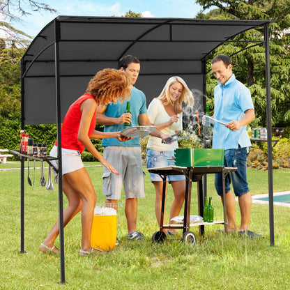 Outdoor BBQ Shelter with Serving Shelf and Storage Hooks (239 x 108cm)