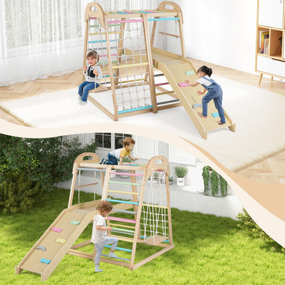 8-in-1 Jungle Gym Wooden Montessori Climber Playset