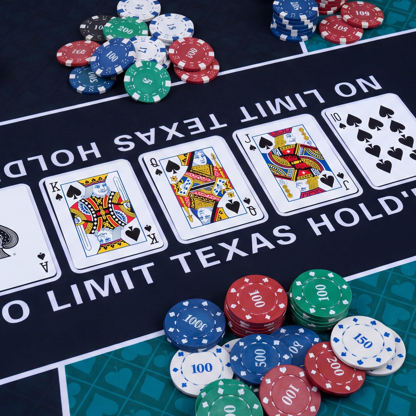 Poker Mat 180 x 90cm, 10 Players Texas Hold'em Poker Table Mat Topper