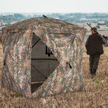 Pop Up Hunting Blind, Camouflage Ground Tent with Carrying Bag