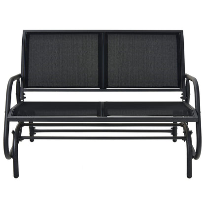 2-Person Outdoor Steel Frame Fabric Glider Bench