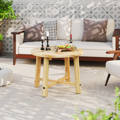 Solid Wood Small Round Outdoor Coffee Table