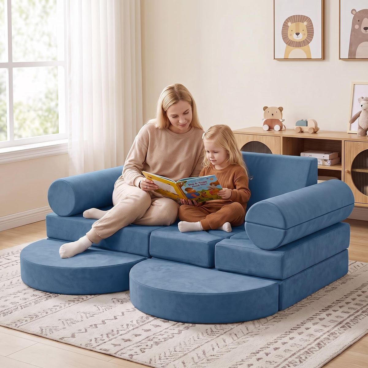 Kids Play Couch, 13-Piece Modular Toddler Soft Foam Playset