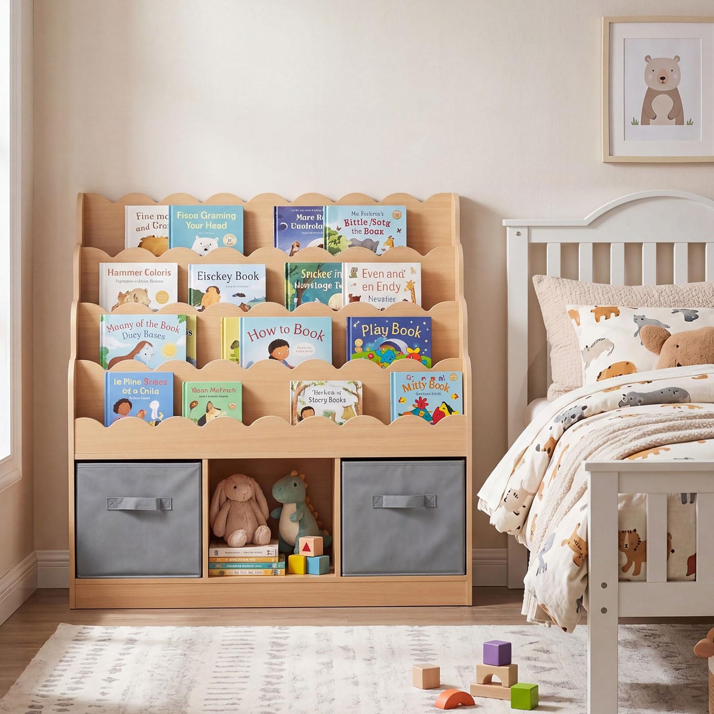 Kids Bookcase, Children Storage Shelf