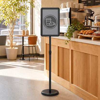 Height Adjustable Sign Holder Stand with Snap-Open Frame