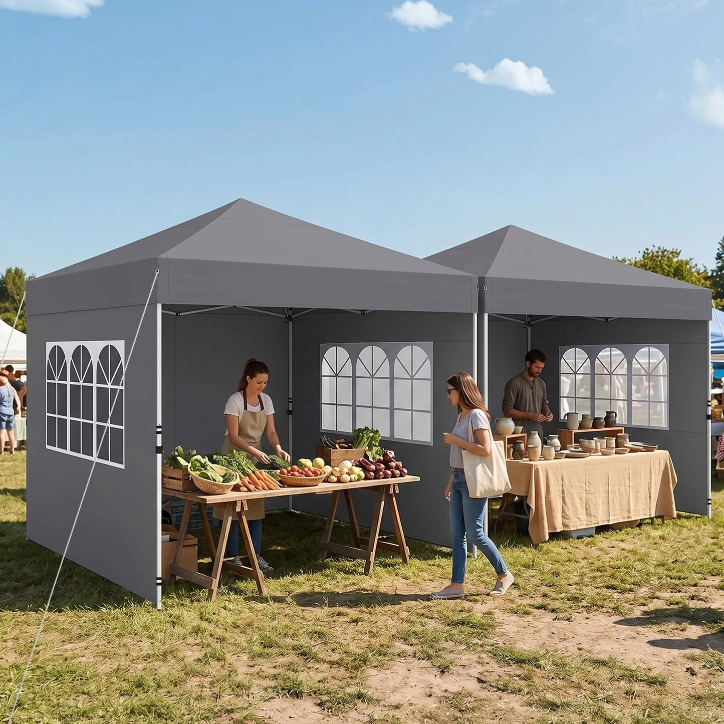 3m x 3m Pop Up Gazebo, Waterproof Outdoor Canopy Tent