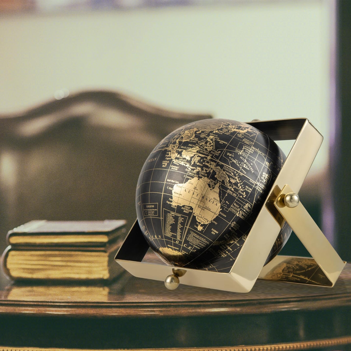 Giantex 25cm World Globe 720° Rotating Antique Earth Map with Square Frame Stand