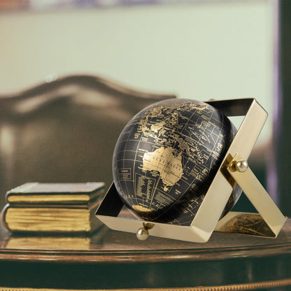 Giantex 25cm World Globe 720° Rotating Antique Earth Map with Square Frame Stand