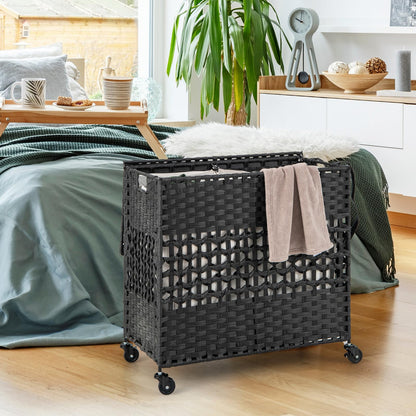 110L Collapsible Laundry Hamper Lid and Removable Liner Bag