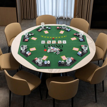 8 Player Foldable Texas Holdem Poker Table Topper with Carrying Bag